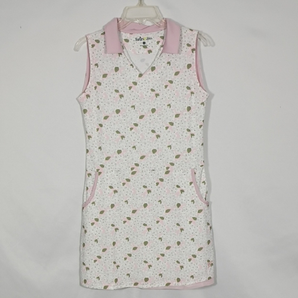 NWT Turtles & Tees Girls Masters In Bloom Sage Dotty Golf Dress W/ Shorts Sz XL